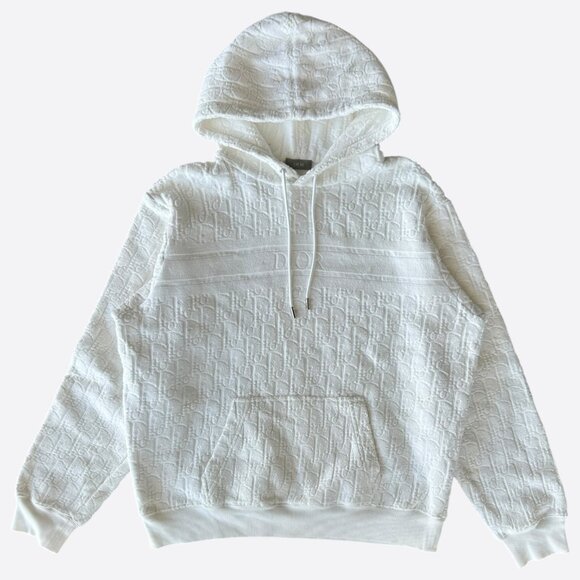 Dior White Oblique Towel Hoodie